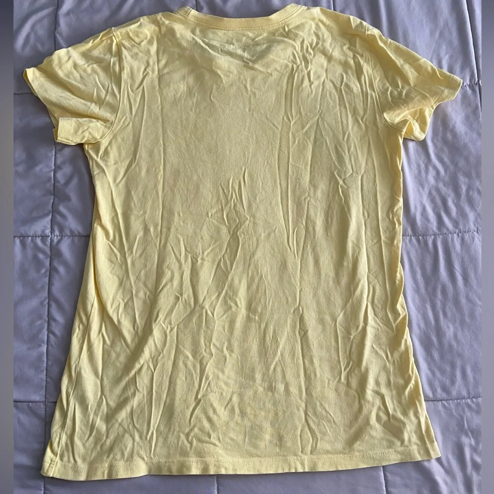 Life is Good Bunny Rabbit Butterfly Yellow Crusher Med Women's Crew Neck T Shirt - Picture 5 of 5